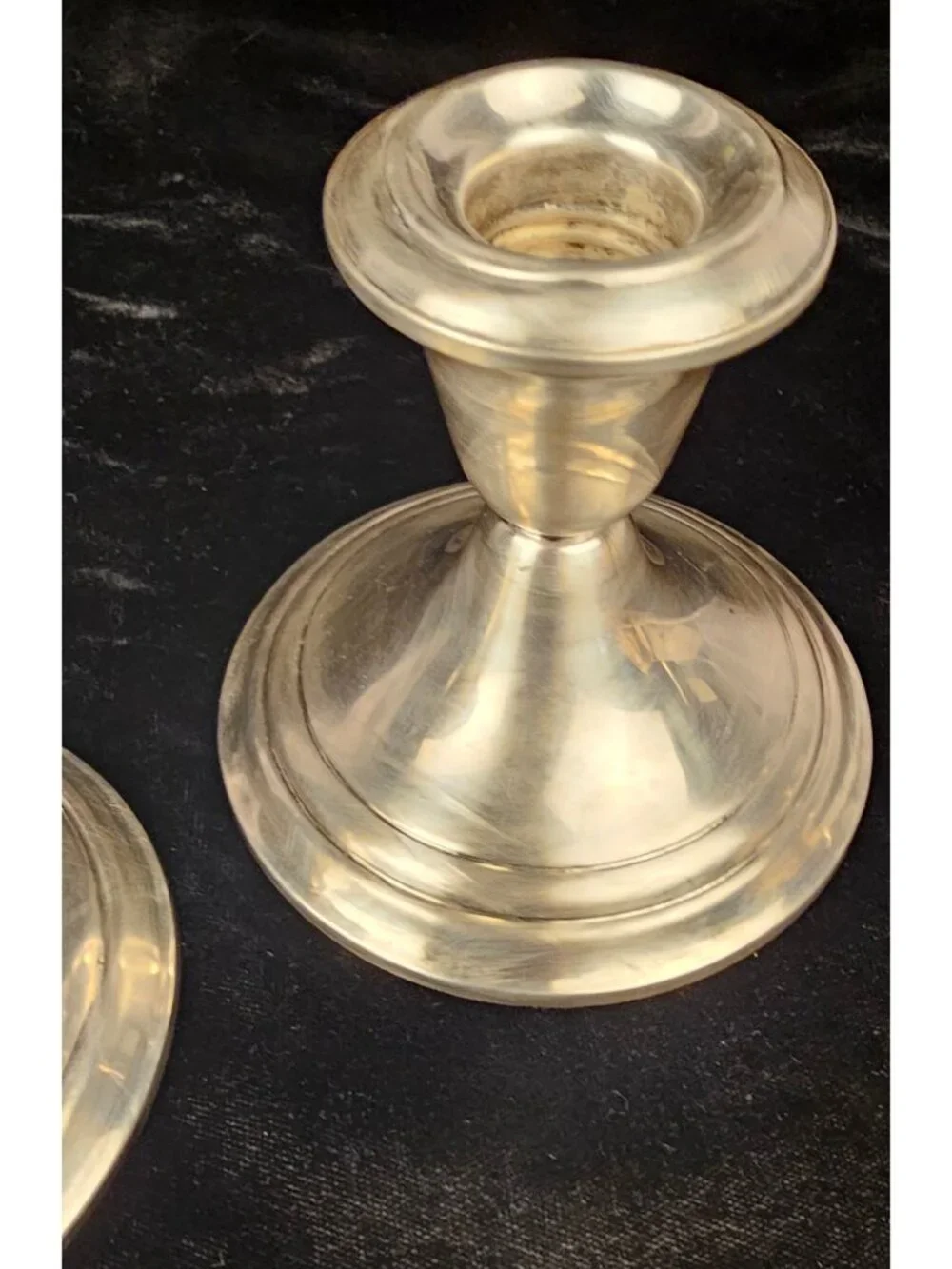 Pair Of Vintage Gorham Weighted Silver Candle Holders
